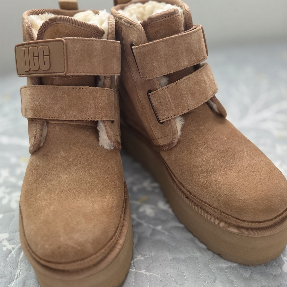 UGG Tan Suede Boots with Fur Lining